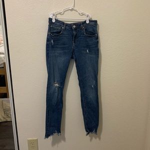 Zara low-rise skinny jeans.